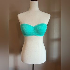 Victoria’s Secret lace bandeau, size Medium, Aqua